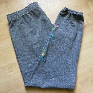 Monrow + Soul Gray Sweatpants embroidered